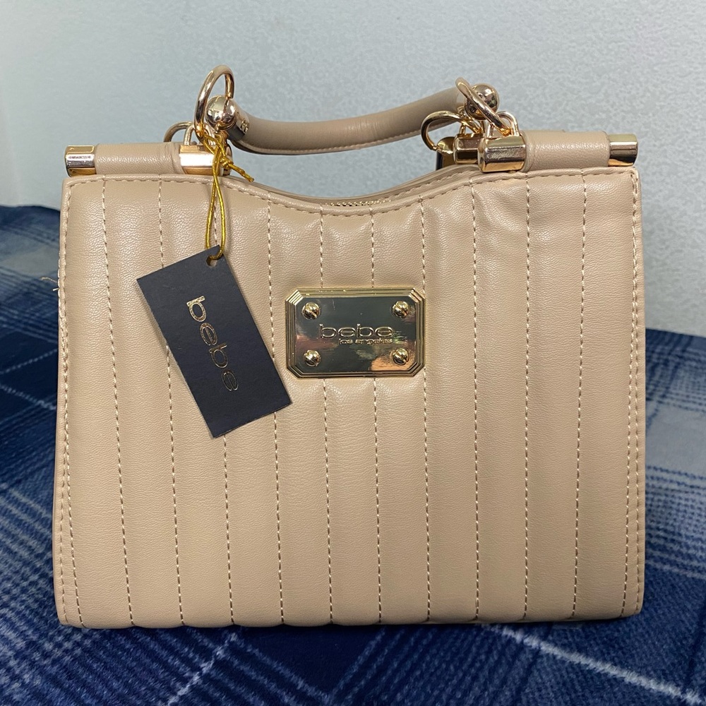 Bebe Rowan SM Top Handle Crossbody - Beige